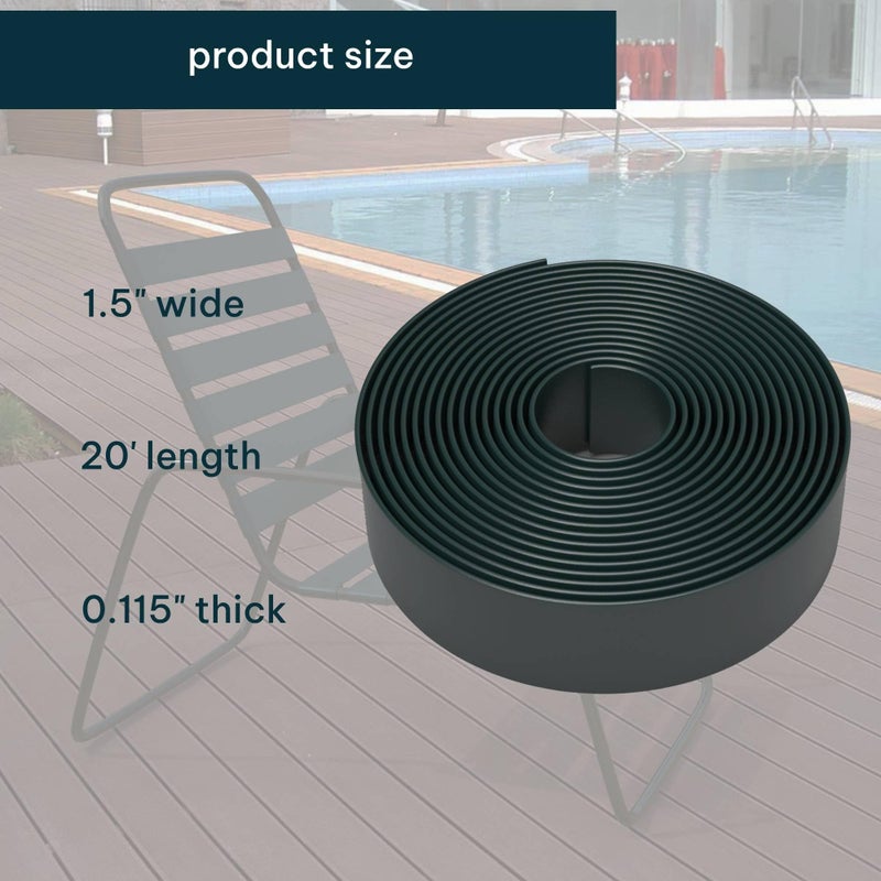 KOMORAX Sherwood Green 1.5" Wide 20' Length Chair Vinyl Strap Strapping for Patio Lawn Garden Outdoor Furniture Matte Finish Color - Image 3